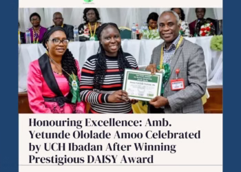 Honouring Excellence: Amb. Yetunde Ololade Amoo Celebrated by UCH Ibadan for Winning Prestigious DAISY Award