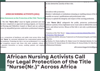 African Nursing Activists Call for Legal Protection of the Title “Nurse (Nr.)” Across Africa