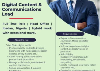 Job Vacancy: Digital Content & Communications Lead