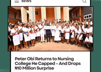 Peter Obi Returns to Nursing College He Capped – And Drops ₦10 Million Surprise