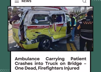 Ambulance Carrying Patient Crashes into Truck on Bridge – One Dead, Firefighters Injured