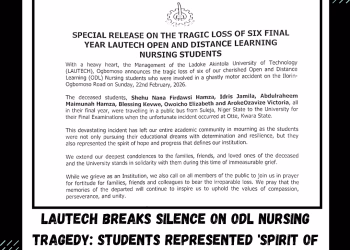 LAUTECH Breaks Silence on ODL Nursing Tragedy: Students Represented ‘Spirit of Hope and Progress’