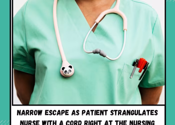 Narrow Escape as Patient Strangulates Nurse with a Cord Right at the Nursing Station.