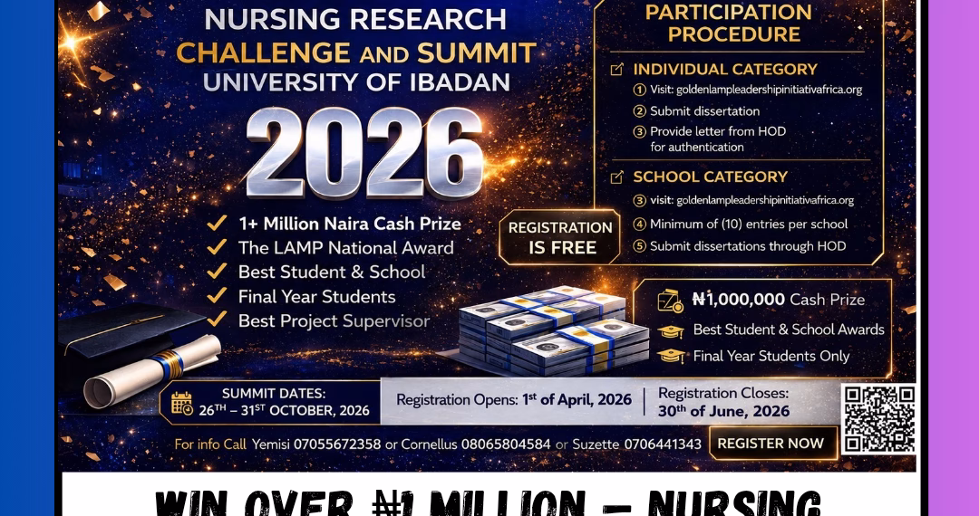 Win Over ₦1 Million – Nursing Research Challenge & Summit 2026 Now Open