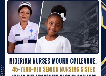 Nigerian Nurses Mourn Colleague: 45-Year-Old Senior Nursing Sister Killed With Daughter in Ogun Collapse