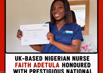 UK-Based Nigerian Nurse Faith Adetula Honoured with Prestigious National Award