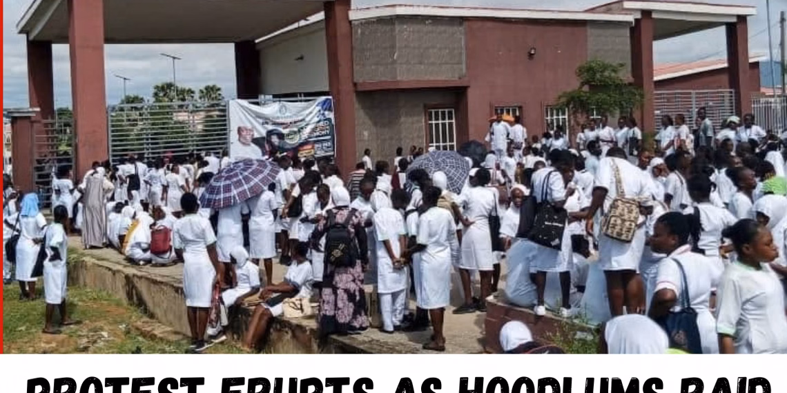Protest Erupts As  Hoodlums Raid Taraba Nursing Hostel, Rape Student and Cart Off Valuables.