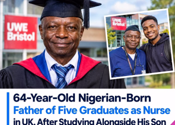 64-Year-Old Nigerian-Born Father of Five Graduates as Nurse in UK After Studying Alongside His Son