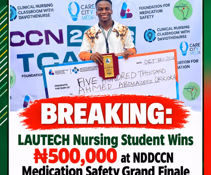 LAUTECH Nursing Student Wins ₦500,000 at NDDCCN Medication Safety Grand Finale