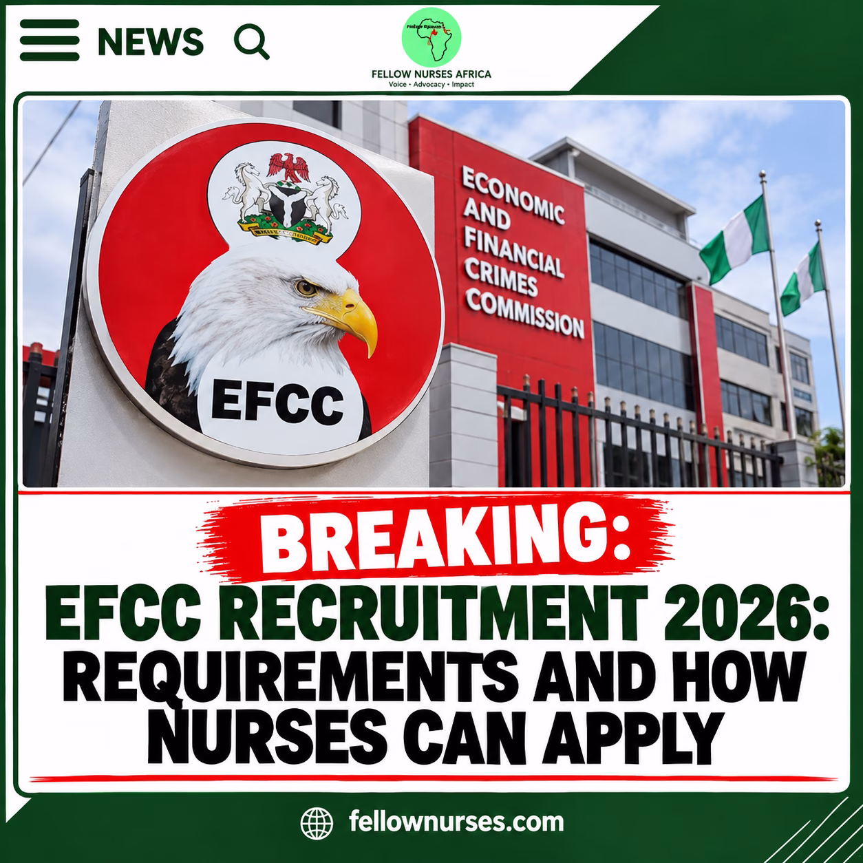 EFCC Recruitment 2026: Requirements and How Nurses Can Apply